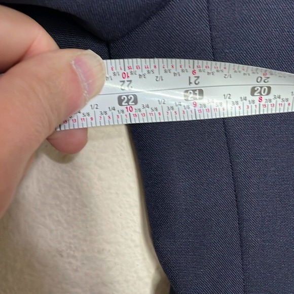 Burberry 44 Mens Navy Wool Double Breasted Peak Lapel Pocket Brass Button Blazer - Picture 10 of 10